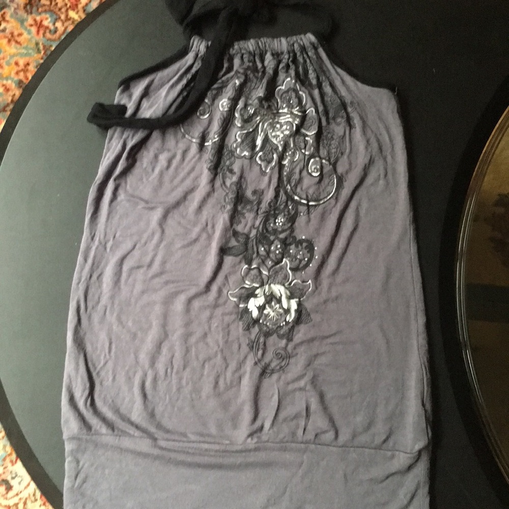 Gray Halter Neck Top